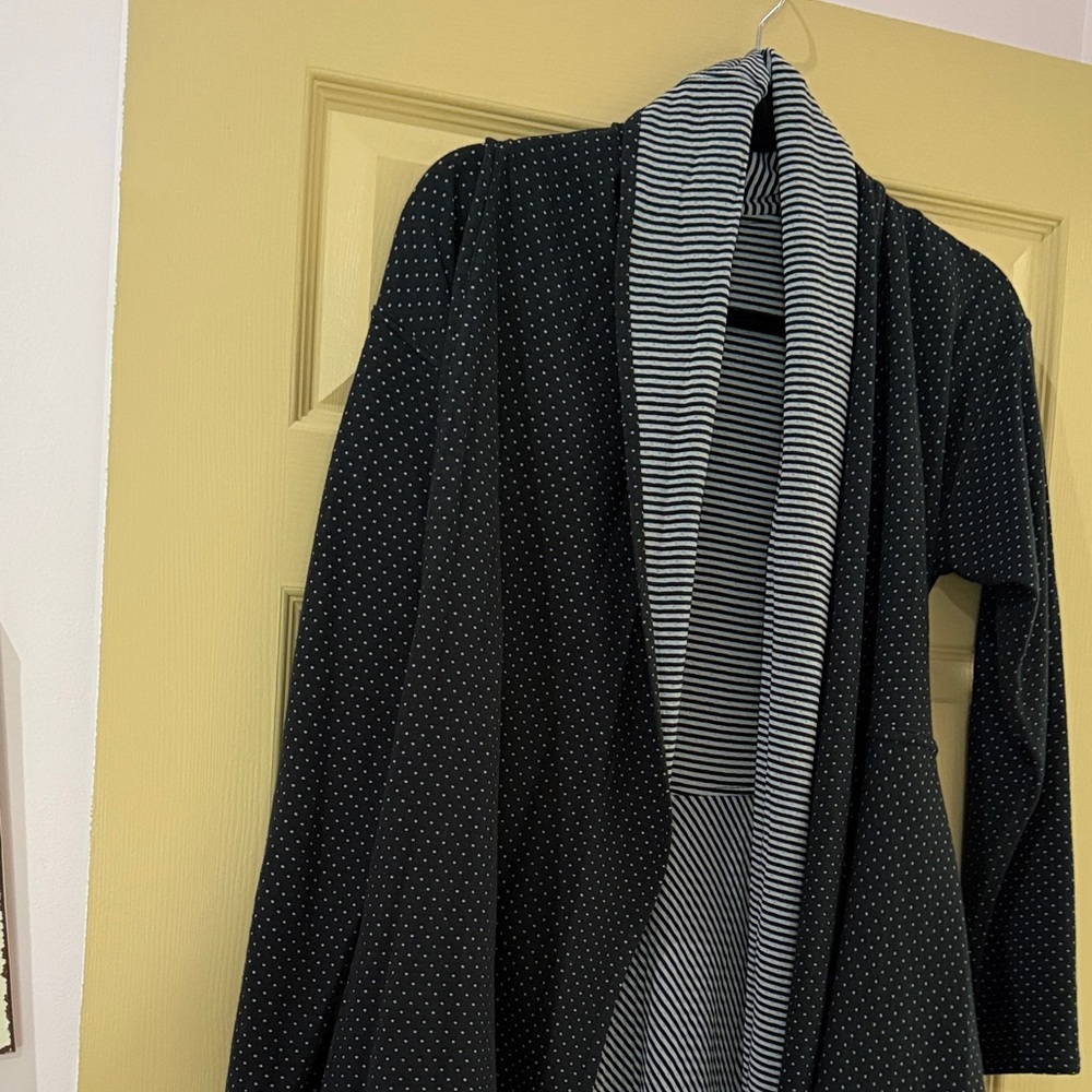 Black and White Striped Women's Jacket-reversible
